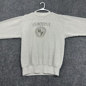 St Lawrence University ImageWear Sweatshirt Men M Grey Cotton Crest Collegiate
